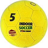 Sport-Thieme Hallenfußball Soccer | Indoor-Fußball aus Filz mit optimalen Spieleigenschaften | In Größe 4 o. 5 | 360 g o. 420 g | Umfang 64-66 cm o. 68-70 cm | Gelb | Markenqualität