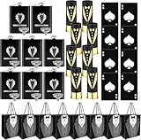 40-teiliges Geschenkset für Trauzeugen, 8 Geschenktüten für Trauzeugen, 237 ml, Edelstahl, Smoking, Flachmann, 8 Gauge, Gläser mit 8 Pokerkarten, Bierflaschenöffner, Kappe für Hochzeit