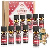 com-four® 10x duftende Öle im Set - Raumduft Weihnachten - Duftöl für Aroma-Diffusoren, Lufterfrischer, Wasser-Verdampfer, Luft-Befeuchter (10er Mix Weihnachten)