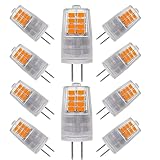 ZHIYUE 10 Stück G4 3W LED Birne Warmweiss 3000k AC220-240V 300LM Nicht dimmbar Bi-Pin G4 Sockel JC Typ Verwendet für Wohnzimmer Kronleuchter, Wandlampen