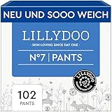 LILLYDOO Baby Windeln Pants - Größe 7 (15+ kg), Monatsbox (102 Höschenwindeln), Sicherer Auslaufschutz - Hautfreundlich, Weich & Ohne Lotionen für empfindliche Haut, Dermatologisch getestet