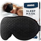INNELO 3D Schlafmaske für Herren Frauen, 2025 Seiten Verbesserte Augenmaske für Seitenschläfer, 100％ Lichtblockierende Ergonomische Schlafbrille,mit Bequeme Drucklos-Augenhöhlen für Reisen, Schwarz