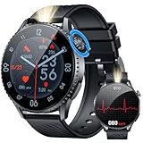 Smartwatch Herren mit Bluetooth Telefonfunktion Fitnessuhr: 1.56 'AMOLED Sportuhr EKG+HRV Smart Watch mit 24H Herzfrequenz Blutdruck Fitness Tracker IP67 Wasserdichte Uhren Kompatibel Android iOS
