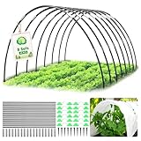 MQHUAYU Pflanztunnel Bögen 40 PCS Folientunnel Bögen 8 Sets, Fiberglas Tunnelbogen für HochbeetBausatz, DIY Gewächshausreifen Frühbeet Tunnel für Garten Zeile Abdeckung Pflanzen Obst Gemüse