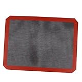 Holibanna Silikon Backmatte Hitzebeständig Glasfaserverstärkt Rutschfest Antihaftbeschichtet Wiederverwendbar Atmungsaktiv für Macarons Kekse Brot und Pizza Flexible Ofenunterlage