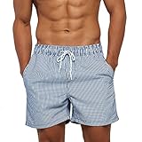 Aisprts Badeshorts Herren Atmungsaktive Schnell Trocknende Badehose mit 3 Taschen Schwimmhose Herren mit Mesh-Futter und Verstellbarem Kordelzug