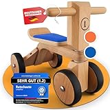 LOOPILOO Kinder Laufrad ab 1 Jahr bis 15kg [Farbe Blau] [Spielzeug aus FSC® Holz] [Indoor & Outdoor] [Geschenk Baby Jungs & Mädchen] Rutschauto Lauflernrad Kids Toys - Ihr Kind jetzt fördern!