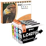 D&C LC427XL Patronen Value Pack Kompatibel für Brother LC427 Multipack Patronen für Brother MFC-J5955DW MFC-J6955DW HL-J6010DW MFC-J6957DW MFC-J6959DW (1 Schwarz 1 Cyan 1 Magenta 1 Gelb)