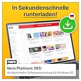 Nero Platinum 365 | Bild, Video, Musik verwalten, Schneiden & Streamen, Rippen, Brennen, Datensicherung & -rettung, PC Tuning | Win 11/10/8/7 | 1 Gerät | Jahreslizenz | Aktivierungscode per Email