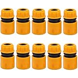 Schlauchverbinder 1/2 Zoll Kunststoff, 10 Stück Schlauchanschluss Wasserhahn, Gartenschlauch Anschluss Schnellkupplung Druckluft, Adapter Wasserhahn Gartenschlauch für Rohr Verbinden Gartengeräte