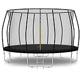 Baunsal® Trampolin Outdoor Ø 457 cm (FGIS) schwarz Komplettset Sprungmatte mit Netz und Leiter Gartentrampolin Outdoor Spielzeug Kinder Trampolin Kinder Outdoor Spielzeug Garten