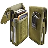 Prebene Dual Phone Holster, Gürtel Phone Pouch, Large Smartphone Pouch Handyhalter, Taktische Gürteltasche, Handyhalter für Arbeit, Geschenke für Männer, Wandern, Camping, Grillen, Rettung (Armeegrün)