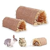 Nizirioo 2 Stücke Meerschweinchen Spielzeug, Kaninchen Tunnel, Grasrohr Weidentunnel, Spieltunnel Grashaus Kaninchen Kleintiere Kauen Spielzeug Für Hamster Grashaus Meerschweinchen