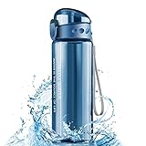 Mesybveo Trinkflasche, 780ml Sport Trinkflasche Bisphenol A-freie auslaufsichere Wasserflasche, Ein Druck zum Öffnen, für Sport, Fitnessstudio, Radfahren, Schule, Büro, Camping(Blau)