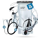Terra Peak® Trinkblase 2L mit Schlauch Rucksack & Wandern - Trinkbeutel & Trinksystem für Joggen & Laufen - Wasserblase & Wasserbeutel BPA-Frei - Trinksack, Trinkschlauch & Hydration-Bladder