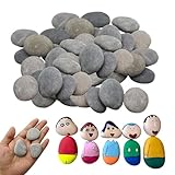 WestCH 20 Stück 4-6cm Flache Steine zum Bemalen Flach Gemalter Kieselsteine zum Bemalen Malsteine Strand Kiesel Zierkies Kiesel Geeignet für Kinder Malgeschenke Bunte Malerei Dekoration Gartendeko