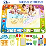 lenbest Spielzeug Kinderspielzeug ab 1 2 3 Jahre - 150×100cm Wasser Doodle Matte - Aqua Magic Doodle Matte - Große Wassermalmatte - Spiele ab 2 Jahre - Montessori Spielzeug 1 2 3 Jahre