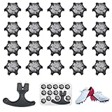 20 Stück Golf Spikes Stollen,Schwarz Golf Schuh Spikes Ersatz mit Golfschuh Spike-Schlüssel und Aufbewahrungsbox,Ersatz für Golfschuhspikes für Golfschuhe Golfliebhaber Golfspieler