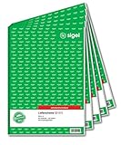 SIGEL SD015/5 Lieferscheine A4, 2x40 Blatt, selbstdurchschreibend, 5er Pack, mikroperforiert, mit Abheftlochung, aus nachhaltigem Papier