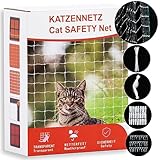 YIBINKI Katzennetz für Balkon,Transparent Netz,Hochfest Katzengitter Fenster,Katzenschutznetz für Katzen zur Sicherung von Balkon, Terrassen, Fenstern, Dachluken (3x6m)