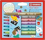 STABILO - Metallic-Filzstift mit robuster XL-Spitze - Trio DECO - 8er Pack