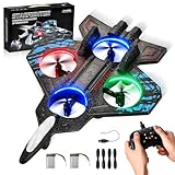 Pipihome Schaumstoff RC Flugzeuge für Kinder, 2,4 GHz Ferngesteuertes Flugzeug mit Licht, RC Plane Flugzeug Spielzeug mit Fernbedienung, Geschenk für Kinder Anfänger