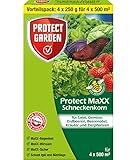 PROTECT GARDEN Protect MaXX Schneckenkorn, Vorteilspack 4x250g - für 4x500 m² hochwirksames regenfestes Ködergranulat gegen Schnecken.