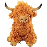 Miotlsy Highland Cow Soft Toy Plush Toy,Hochlandkuh Plüschtier,Hochlandkuh Plüsch Highland Cow Plushie Hochlandkuh Kuscheltiere, Realistische Schottische Hochlandrinder Plüschtiere Kinder Figur