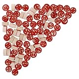 Toddmomy Holz Zahlen Spielsteine 90 Stück Beidseitig Nummeriert Rotes Zahlenspielset für Logische Brettspiele und Mathematische Aktivitäten mit Wendbarem Design