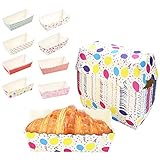 BUZIFU 100 Stück Einweg mini kuchenformen Muffinförmchen-Set Einwegbackformen Rechteck papierbackform Kuchen Papier-kastenform mit schönem aussehen für Kuchen, Brot und Muffins, 11x4.7x3.5cm