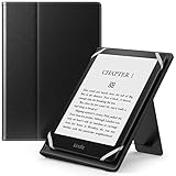 MoKo Universal Case for 6',6.8',7' Kindle eReaders - Kindle/Kobo/Voyaga/Lenovo/Sony Kindle E-Book Reader, Lightweight PU Leather Folio Shell Cover Case, with Hand Strap/Kickstand, Black