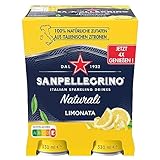 Sanpellegrino San Pellegrino Naturali Limonata Zitronen-Limonade mit 16% Zitronensaft (aus Konzentrat) 4er Pack (4 x 330ml) Einweg-Dosen