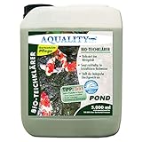 AQUALITY Gartenteich Bio-TeichKlärer 3in1 (Teichklar - Nachhaltig kristallklares Wasser, entfernt deutlich Trübungen im Teich), Inhalt:5 Liter