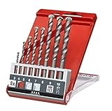 kwb 8-teiliges Beton-Bohrer Set Ø 3-10 mm mit Rundschaft, Steinbohrer-Satz mit gängigen Größen wie 6-mm, 8-mm und 10-mm, Wandbohrer für Schlag-Bohrmaschinen und Akku-Schlagbohrschrauber