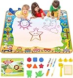 MOONYIN Spielzeug Kinderspielzeug ab 1 2 3 Jahre - 100×100cm Wasser Doodle Matte - Aqua Magic Doodle Matte - Große Wassermalmatte - Spiele - Montessori Spielzeug