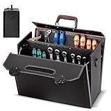 PARAT TOP-LINE KingSize CP-7 leere Werkzeugtasche 30 L | Große Ledertasche mit 4 CP-7 Haltern für bis zu 73 Werkzeuge | Profi Werkzeugtasche aus Leder & Con-Pearl® | Viel Stauraum