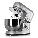 Klarstein Küchenmaschine, Knetmaschine mit 5L Schüssel, 2000W Profi Küchenmaschine mit Knethaken und Schneebesen, Universal Küchenmaschine mit 6 Stufen, Teigmaschine zum Rühren, Kneten und Aufschlagen