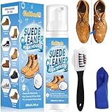 Wildleder-Reiniger, 200 ml Wildleder-Schuhreiniger mit Bürste, Schuhreiniger-Set zum Entfernen von Schmutz und Flecken, Sneaker-Reiniger für weiße Schuhe, Strick, Stiefel, Sneaker, Leder, Canvas,