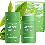 2 Stück Green Mask Clay Stick, Grüntee Reinigender MitesserEntferner, Tiefenreinigung Reinigende Green Solid Mask für Schönheitsreinigung Haut feuchtigkeitsspendend pflegend