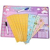 HOMSFOU 1Satz Magnetisches Aufgabendiagramm für Multifunktionale Belohnungstafel für Kühlschrank Einhorn Design Fördert Gewohnheiten und Verantwortungsbewusstsein