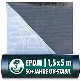 Garten Eben - selbstklebende Dachfolie EPDM 1mm - 7,5m² Abdichtungsmembran Dachbahn EPDM Dachfolie selbstklebend & wasserdicht für aussen, DIY-Schweißbahn kaltselbstklebend 1,5 m x 5 m