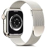 Higgs Ersatzarmband Kompatibel mit Apple Watch Armband 41mm 40mm 38mm Damen/Herren, Dual Magnetisch Einstellbar Armbänder für iWatch Series 9 8 7 6 SE 5 4 3 2 1, Polarstern Glattes Edelstahl Metall