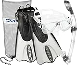Cressi Italian Collection Palau Adjustable Fine Snorkel Mask End Schnorchelset mit Schnorcheltasche
