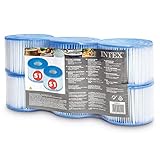 Intex 29011E Typ S1 PureSpa Easy Set Ersatzfilter für Pool, Spa, Whirlpool, Badewanne, blau und weiß, 6 Stück