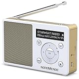 Nordmende Transita 100 tragbares und empfangsstarkes DAB Radio (DAB+, UKW, FM, Lautsprecher, Kopfhörer-Anschluss, Favoritenspeicher, OLED-Display, Akku, klein, tragbar) weiß