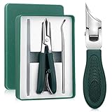 Facilitatek Nagelknipser mit Adlerschnabel, abgeschrägt, breite Backenöffnung, spritzwassergeschützt, abgeschrägtes Design für dicke Nägel, Senioren und eingewachsene Zehennägel, 3 Sets