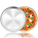 Homikit Pizzablech Set, 2 Stück Edelstahl Rund Pizzaform Pizza Backblech zum Backen im Ofen, 26 cm, Ungiftig & Langlebig, Einfach zu Reinigen & Spülmaschinenfest