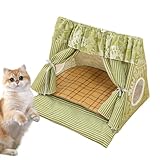 Zelt für Katzen | Kuschelhöhle Anti-Stress mit abnehmbarer Kühlmatte | Kühlmatte, abnehmbar, komfortables Haus für Wohnung, Zubehör für Welpen, Katzen und kleine Tiere