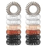 OWILL 12 Stück Spiral Haargummis, Telefonkabel Haargummi in fünf Farben, Schweiß und wasserfeste Haarband Telefonkabel für Mädchen und Damen, Haargummi Damen