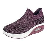 Woaikeyu Sneaker, Damen, Outdoor, leicht, Luftkissen, atmungsaktiv, Sportschuhe, Fitnessschuhe, violett, 42 EU